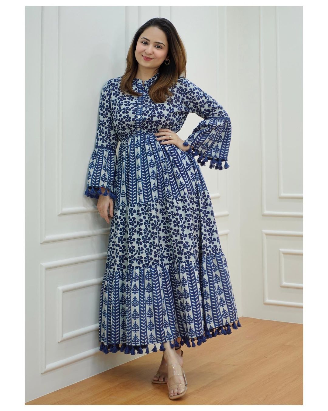 Blue Indigo Printed gown