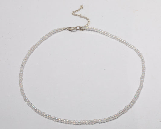 White  Seed Bead Necklace - Perfect for the summer