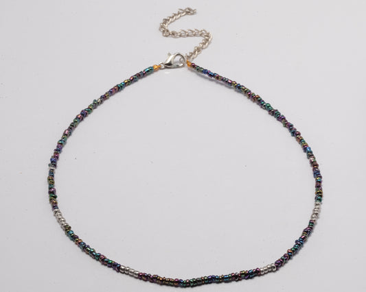 Dark Colored Beautiful Boho Style Seed Bead Necklace